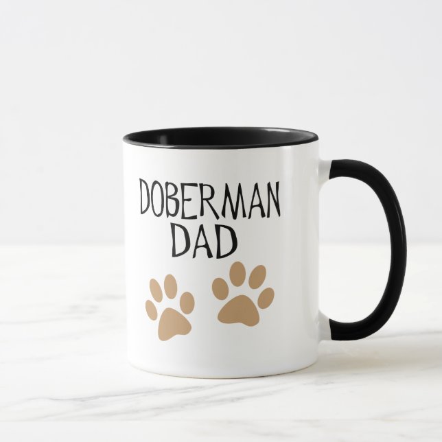 Caneca Pai grande do Doberman das patas (Direita)