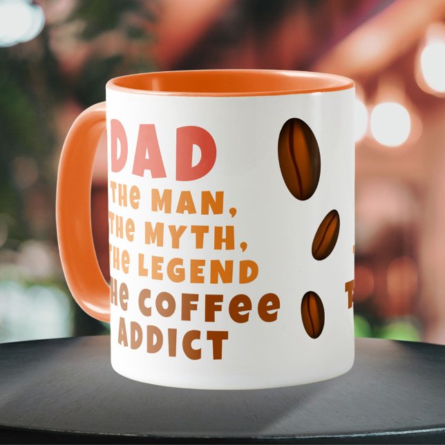 Caneca Pai Homem Mito Lenda Viciado em Café Pai Engraçado (Criador carregado)