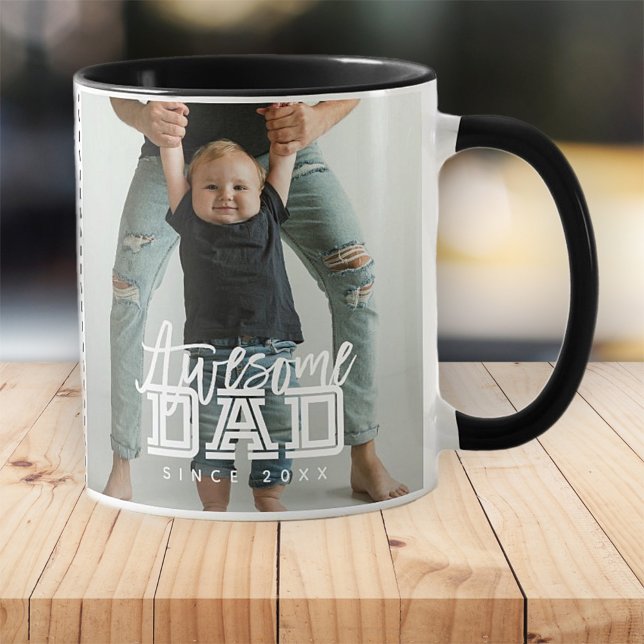 Caneca Pai Incrível Desde 20XX Foto Moderna Simples (Criador carregado)
