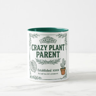 Caneca Pai/Mãe de Planta Louco(a) · Arte de Humor Botânic