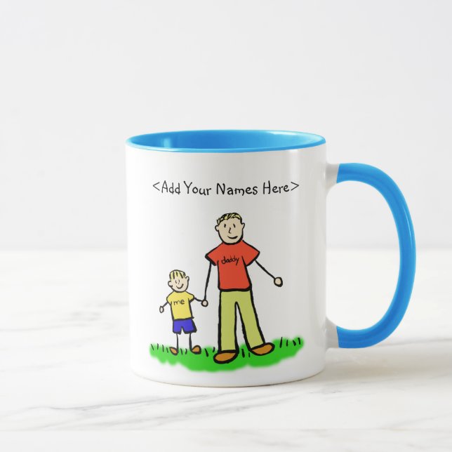 Caneca Pai & Me Little Boy Mug (Nomes Personalizados) (Direita)