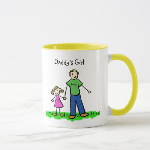 Caneca Pai Menina Desenhando Loura (Personalizar)
