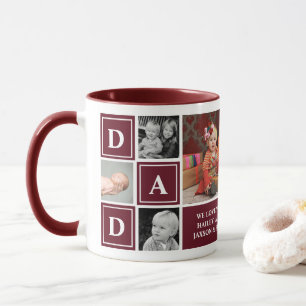 Caneca Pai Nós Te Amamos Marrom Colagem de Fotos Personal