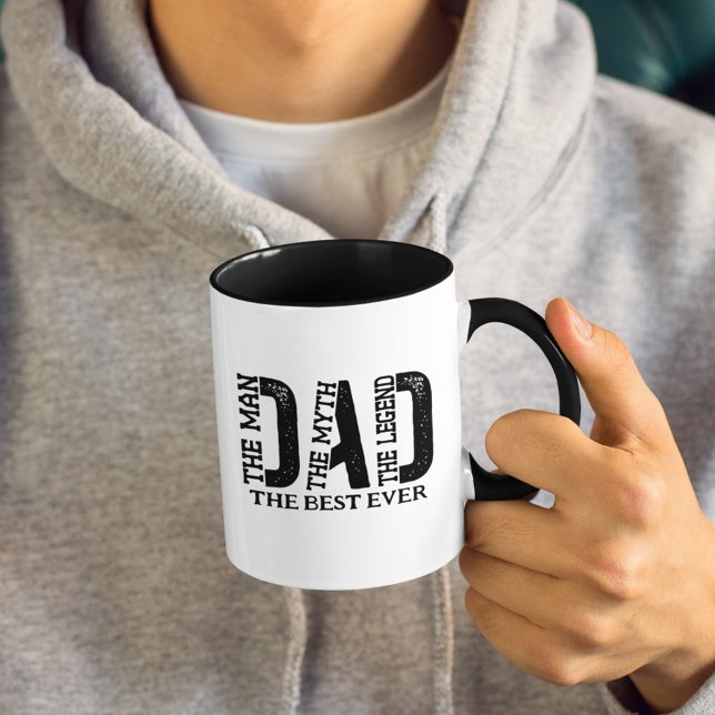 Caneca Pai O Homem O Mito O Texto Personalizado Da Legend (Click "Personalize this Template" to easily customize or remove the text below 'DAD', )