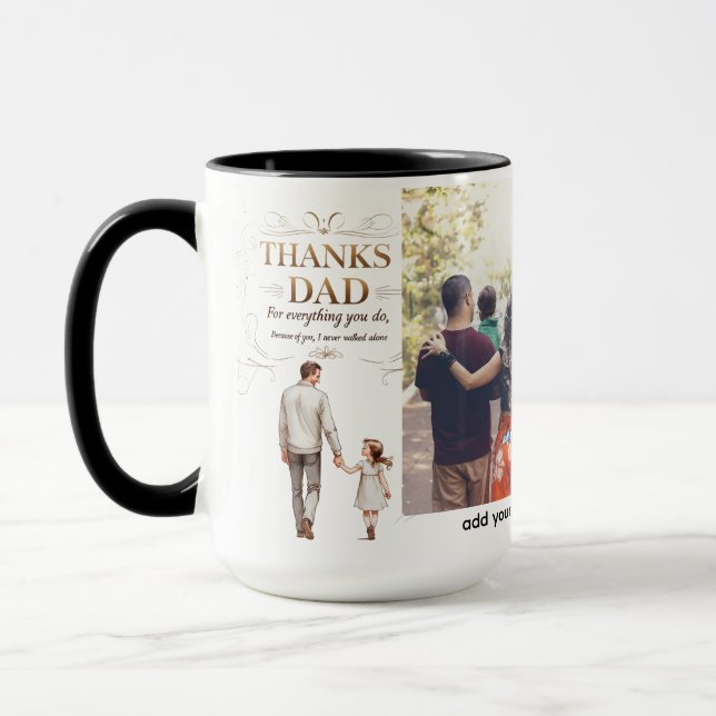 Caneca Pai obrigado - Nunca Andei Sozinha | Combo de 15 o (Esquerda)