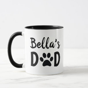 Caneca Pai Personalizado De Gato De Cão Com Nome De Pet