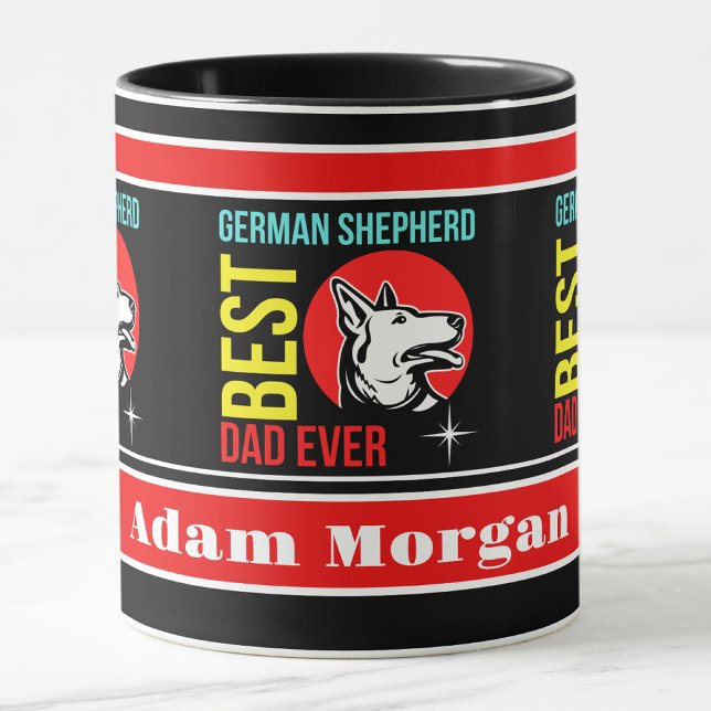 Caneca Pai personalizado de melhor German shepherd nunca (Criador carregado)