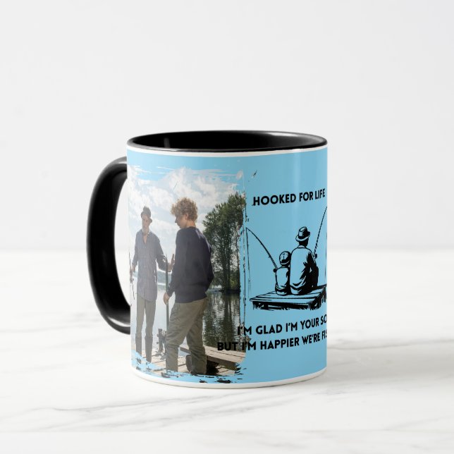 Caneca Pai Pescador Preso para a Vida  (Frente Esquerda)