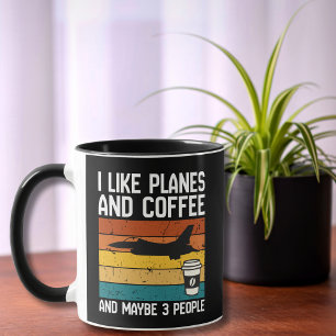 Caneca Pai Piada de Aniversário Eu Gosto de Aviões Café &