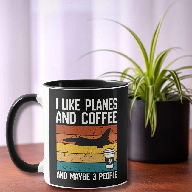 Caneca Pai Piada de Aniversário Eu Gosto de Aviões Café & (Criador carregado)
