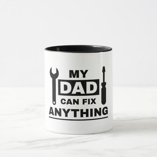 Caneca Pai pode consertar qualquer coisa design de texto (Centro)