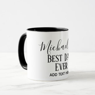 Caneca PAI Presente Personalizado Branco Preto Clássico 