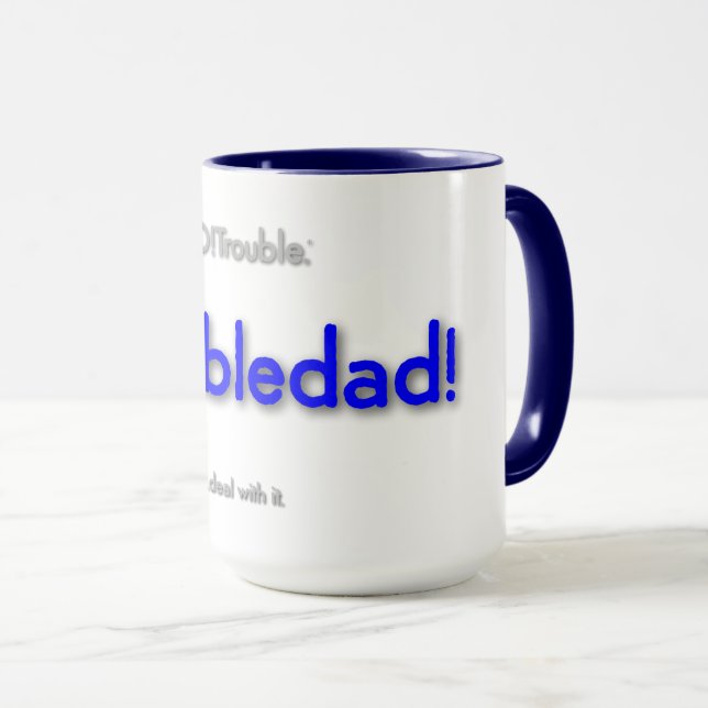 Caneca pai problemático! - azul no branco (Frente Esquerda)