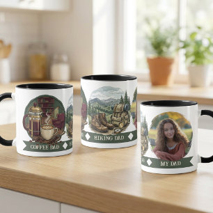 Caneca Pai que Faz Trilhas e Toma Café   Foto Antiga do D