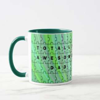 Caneca Pai Quebra-cabeça Quebra-cabeça Verde Totalmente I