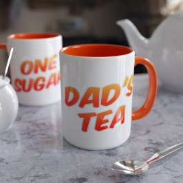 Caneca Pai Tea A One Sugar Orange Dois Tons Coffee Mug