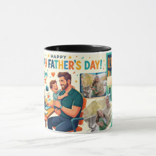 CANECA PAI TRABALHADOR MODERNO DESIGN PERSONALIZADO COM F