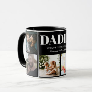 Caneca Pai Você é o nosso super-herói Colagem de Fotos Pe