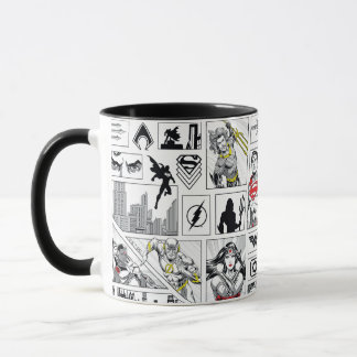 Caneca Painel Heroico do Padrão da Liga da Justiça