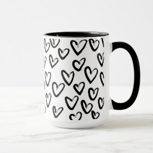 Caneca Paint Stroke Heart Pattern
