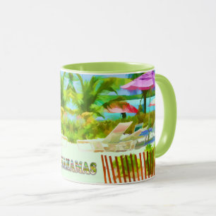 Caneca Painterly Tropical Bahama Beach Scene