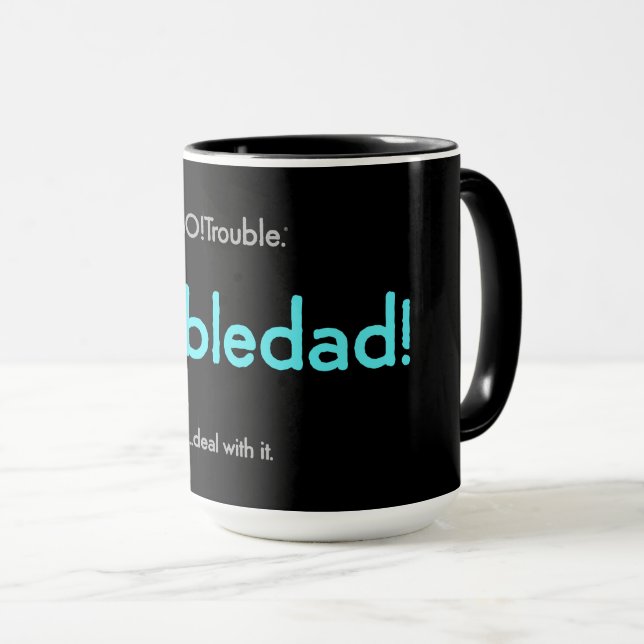 Caneca paiperturbado! - azul elétrico em preto (Frente Esquerda)