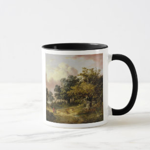 Caneca Paisagem arborizada com a mulher e a criança que