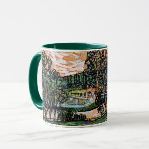Caneca Paisagem com Ponte sobre o Oise