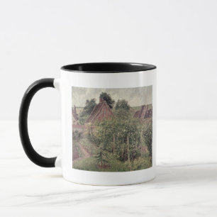 Caneca Paisagem com telhados da casa de campo, 1 de