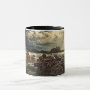 Caneca Paisagem Costeira com Navios no Horizonte