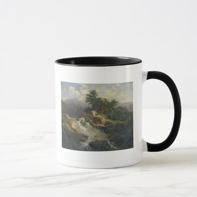 Caneca Paisagem da floresta com cachoeira (Direita)