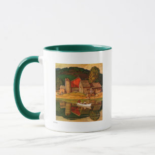 Caneca Paisagem da lagoa da fazenda pelo hidromel