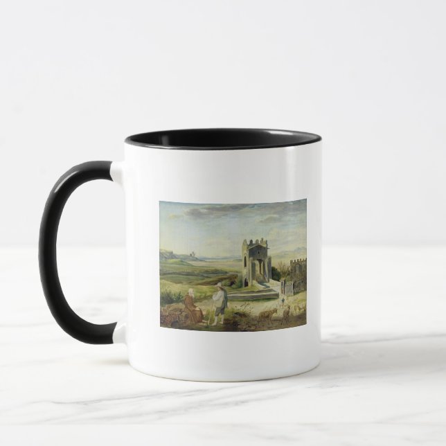 Caneca Paisagem de Campagna perto da ponte de Nomentano (Esquerda)