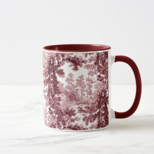 Caneca Paisagem de Cottage Vintage Paisagem Toile-Pink & 