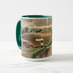 Caneca Paisagem de Wiltshire, pintura de arte 