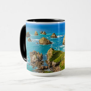 Caneca Paisagem do Ponto Nugget Costeiro Serene Azul