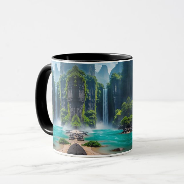 Caneca Paisagem em cascata (Frente Esquerda)