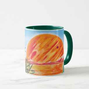 Caneca Paisagem em Europa - Pintura Ficção Científica da 
