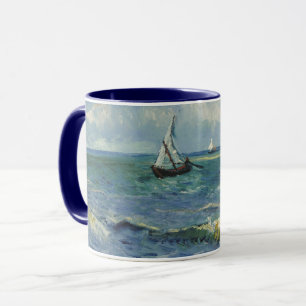Caneca Paisagem Marinha de Van Gogh em Saintes Maries de 