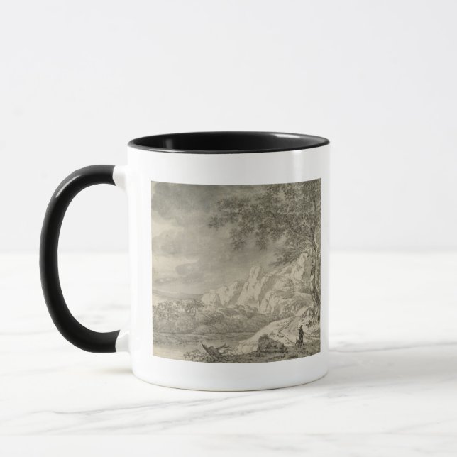 Caneca Paisagem montanhosa com um caminhante (Esquerda)