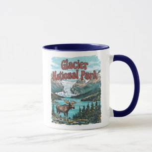 Caneca Paisagem montanhosa do Parque Nacional Glaciar