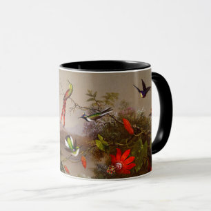 Caneca Paisagem tropical com dez beija-flores