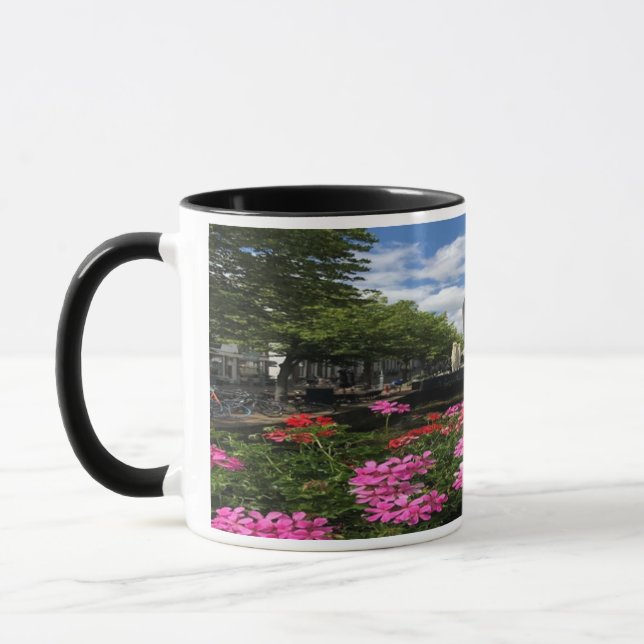 Caneca Paisagem urbana da Europa flores Jardim rua (Esquerda)