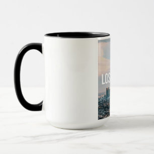 Caneca Paisagem Urbana Retro de Los Angeles Estética de V