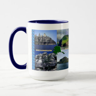 Caneca Paisagens da rocha da colagem de Alaska