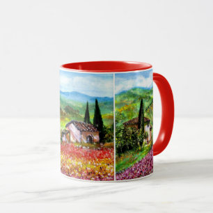 CANECA PAISAGENS DA TÚSCULA, PAPAS MENTIRAS, CAMPOS DE FL