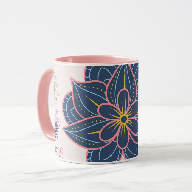 Caneca Paisley Art, Blue and Purple Graphic (Frente Esquerda)