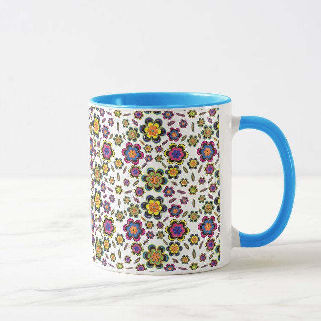 Caneca Paisley Flowers Design Pattern Mugs (Direita)