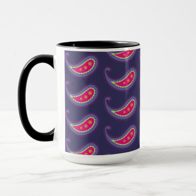 Caneca Paisley roxo e rosa (Esquerda)