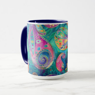 Caneca Paisley Whimsical Bonito e Vibrante